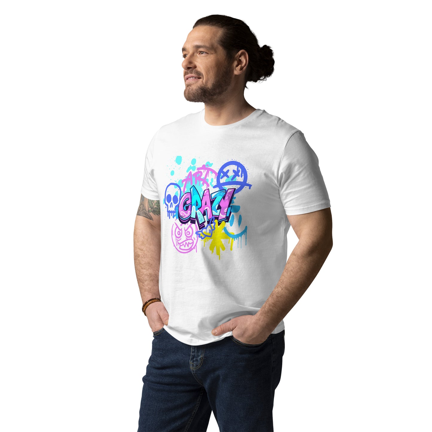 Herren-Bio-Baumwoll-T-Shirt - Crazy Art