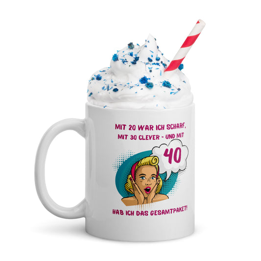Geschenkidee Pop Art – 40. Geburtstag – Keramik Becher"
