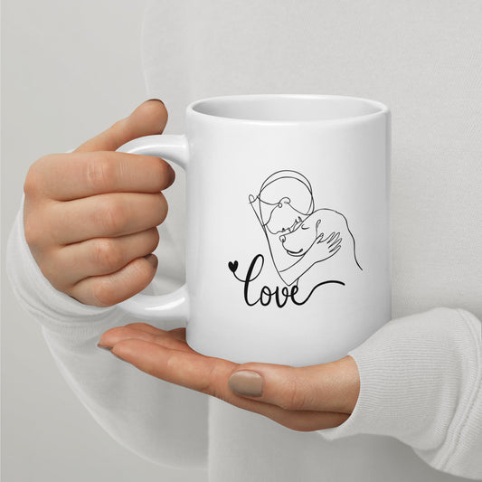 Tasse mit Hundemotiv – Frau & Hund mit Herz | Perfekt für Hundefans