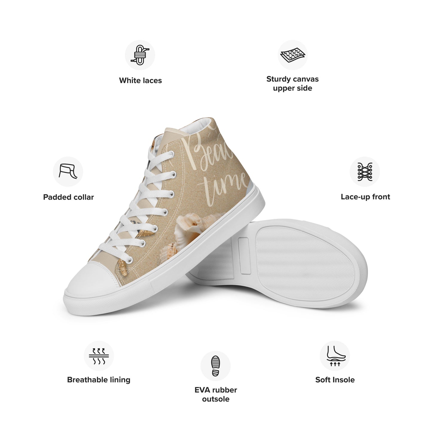 High-Top Leinenschuhe für Damen - Beach Time