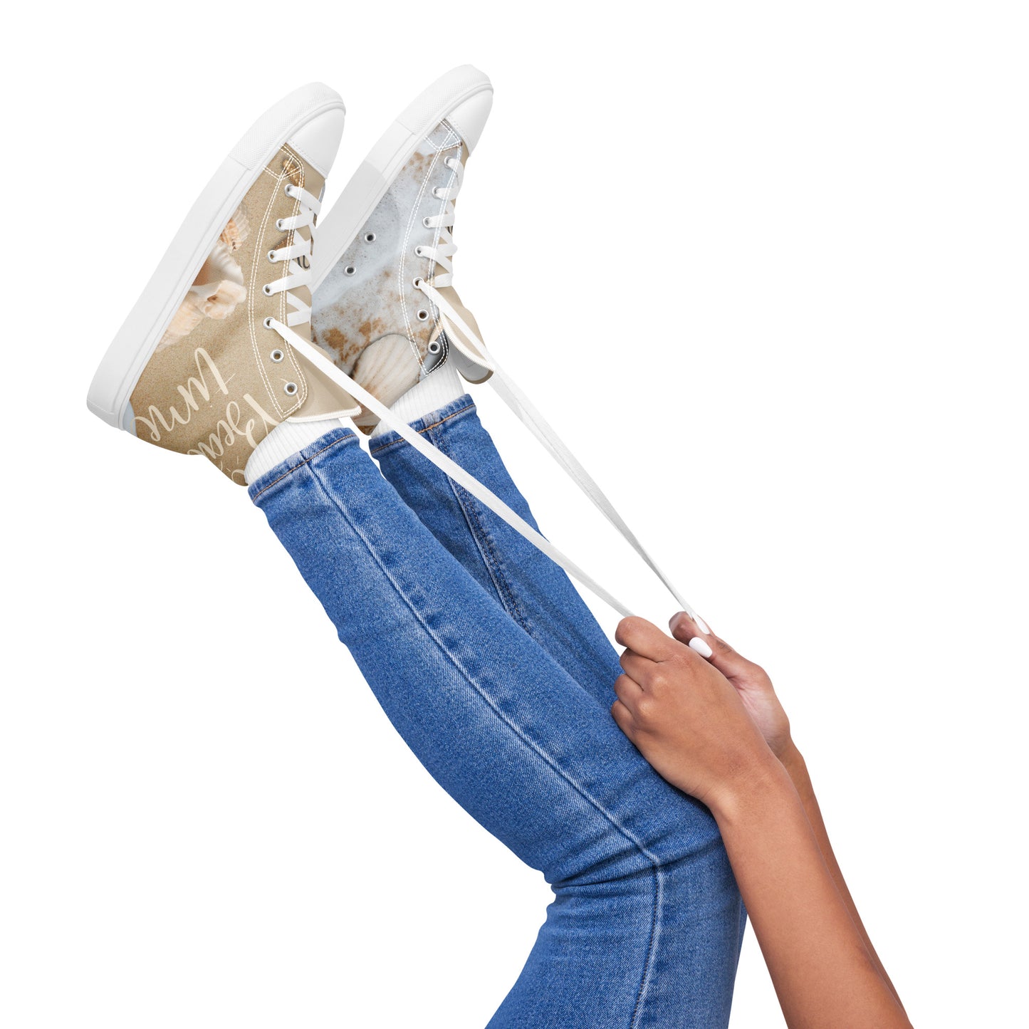 High-Top Leinenschuhe für Damen - Beach Time